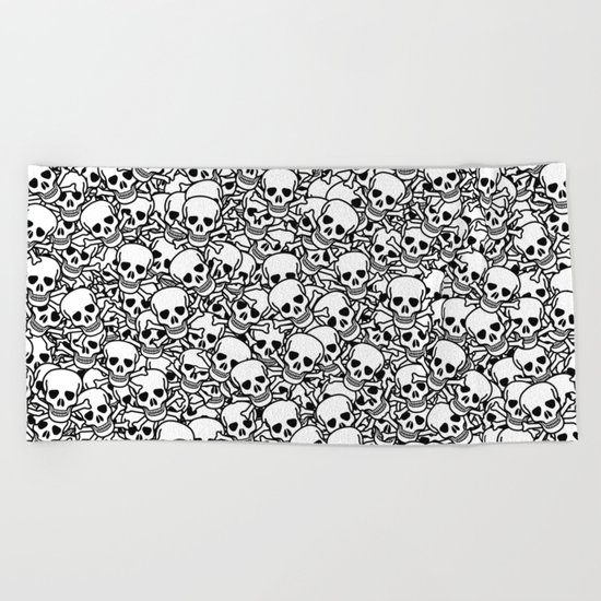 Skulls and crossbones Beach Towel