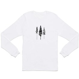 Minimalist Skinny Pine Trees Long Sleeve T-shirt