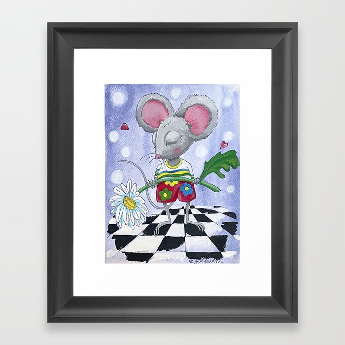 Mouse and the Daisy Framed Art Print