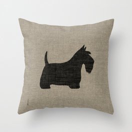 Scottish Terrier | Black Scottie Dog Silhouette Throw Pillow