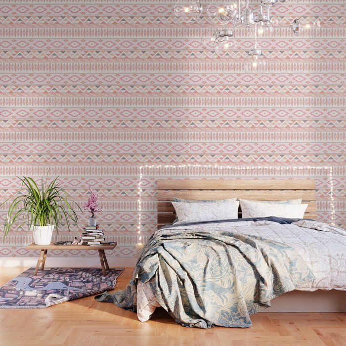 Pink Boho Tribal Aztec Wallpaper