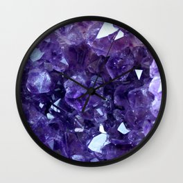 Raw Amethyst - Crystal Cluster Wall Clock