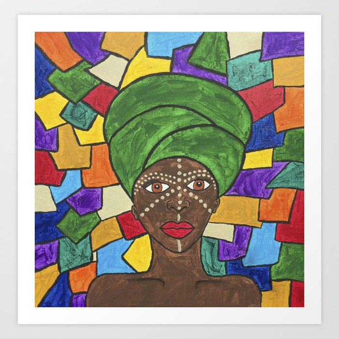 Stained Glass African Woman Art Print By Dopecreations Society6