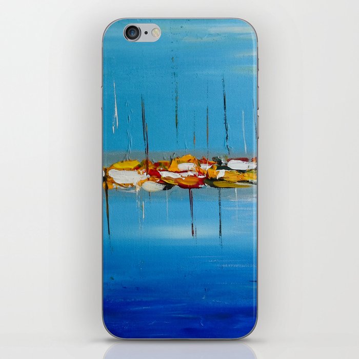 Abstract Boats with Sails Down Waiting to Sail iPhone Skin
