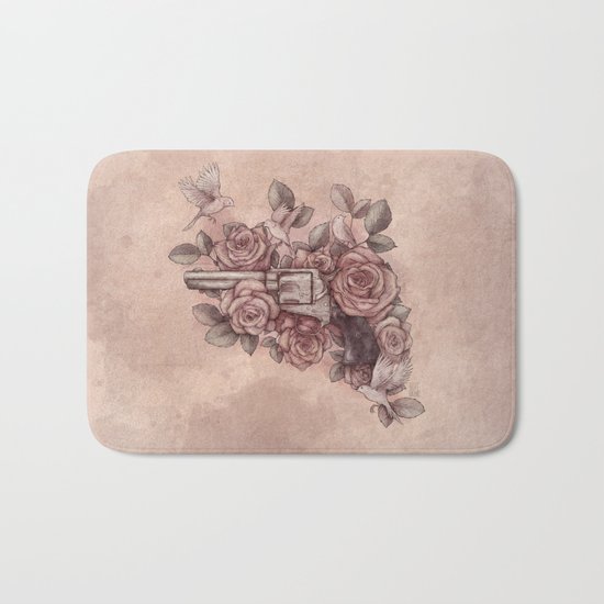 Guns & Flowers Bath Mat