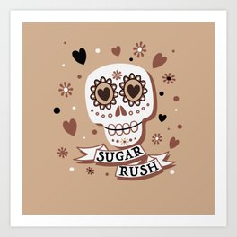 Sugar Rush in Coffee and Cream Art Print