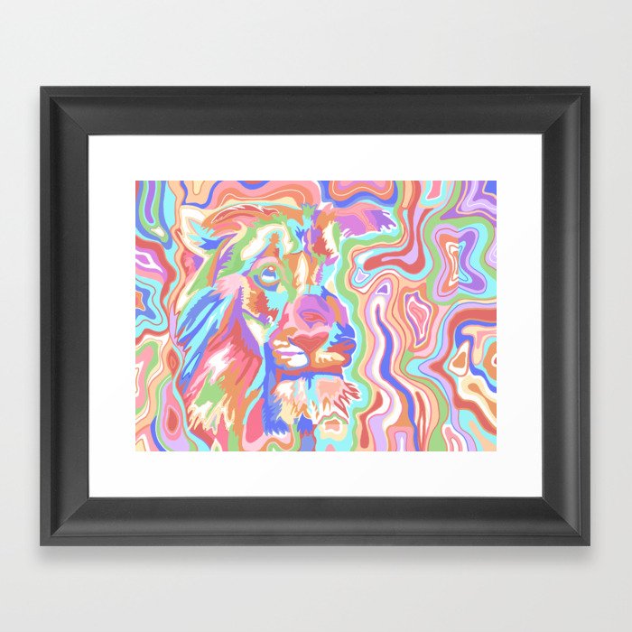 Psychedelic Lion Framed Art Print