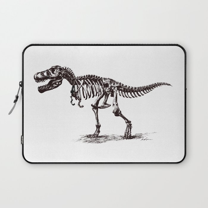 Dinosaur Skeleton in Ballpoint Laptop Sleeve