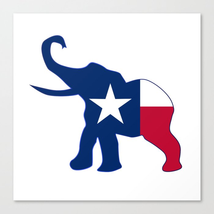 Texas Republican Elephant Flag Canvas Print