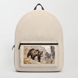Grizzly Bear Backpack | Grizzly, Illustration, Zoology, Naturalhistory, Bears, Drawing, Vintage, Wildlife, Horribilis, Biology 