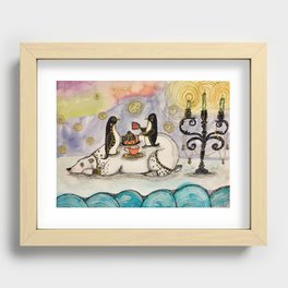 Penguin tea party Recessed Framed Print