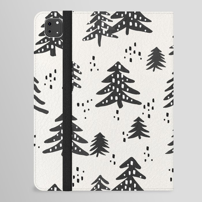 Christmas Trees Pattern – Black iPad Folio Case