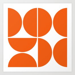 Mid Century Modern Orange Square Art Print