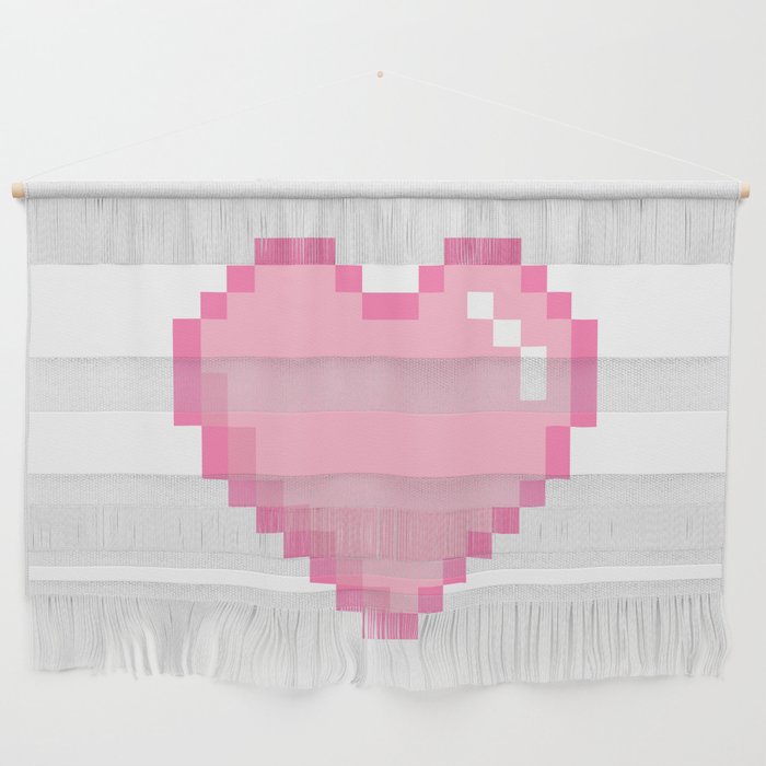 Pink Love 8 Bit Pixel Heart Wall Hanging