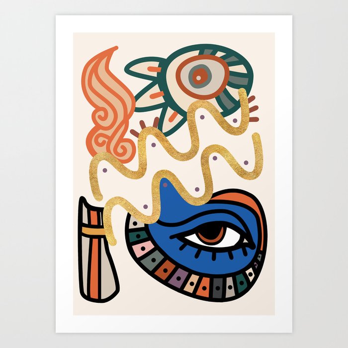 Aquarius - Abstract Zodiac Sign Art Print