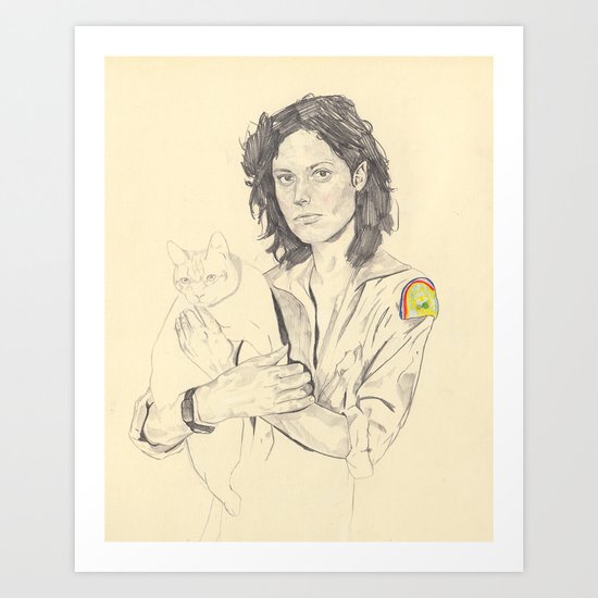 wip of Ripley with Jones Art Print