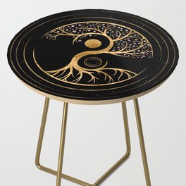 Yin Yang Tree of life - Fluorite and Gold Side Table
