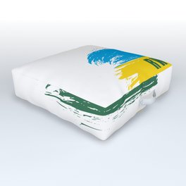 Rwanda Flag Design Outdoor Floor Cushion