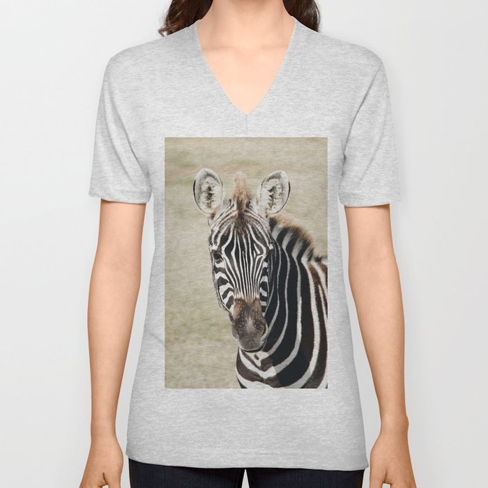 Zebra  V Neck T Shirt
