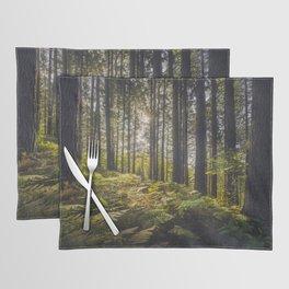 Acquerino forest. Douglas firs and ferns in the morning. Tuscany Placemat
