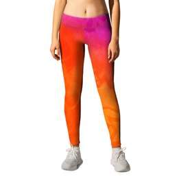From orange to purple Leggings | Bright, Blendedbackground, Pattern, Stencil, Painting, Dylusionspaints, Acrylic, Orange, Dylusions, Abstract 
