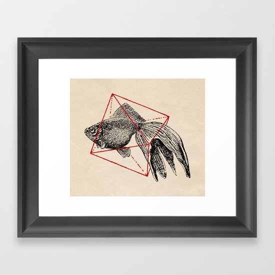 Fish In Geometrics III Framed Art Print