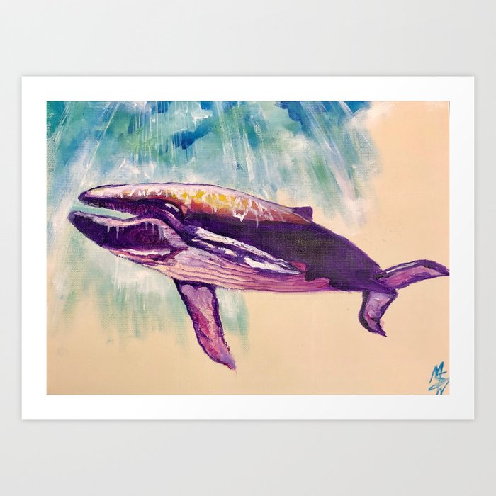 Blue Ain T My Color Whale Painting Art Print By Marieshellyart Society6