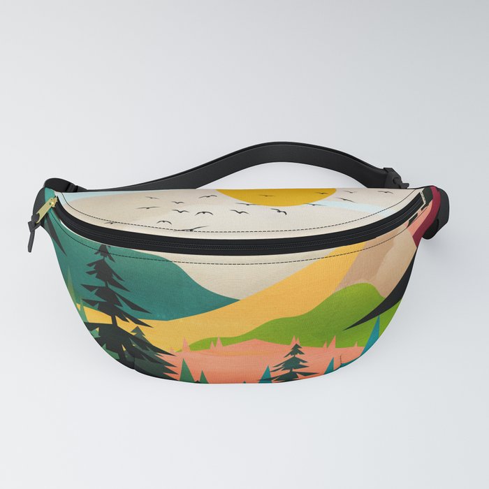 Colorful Morning in the Mountain Forest Fanny Pack