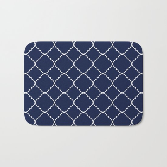 Indigo Navy Blue Moroccan Bath Mat