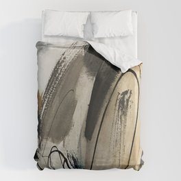 Drift [5]: a neutral abstract mixed media piece in black, white, gray, brown Bettbezug | Fineart, Leggings, Painting, Towel, Curtain, Case, Wallart, Print, Duvet, Blanket 