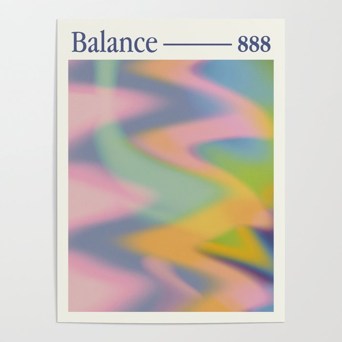 Angel Numbers \\ 888 Balance \\ Color Aura Poster