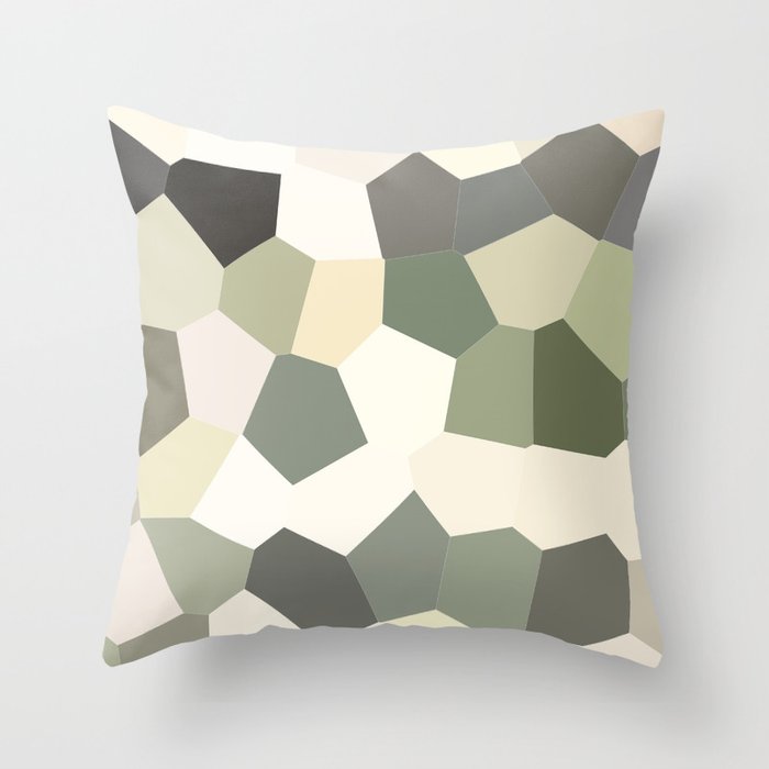 Green Geometric Abstract Throw Pillow