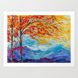 Flame amidst the cold Art Print