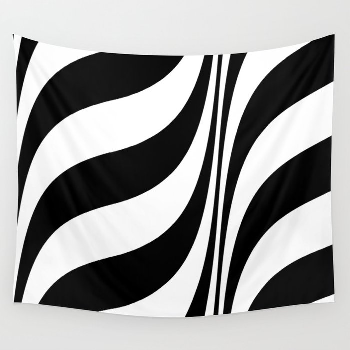 Black And White Optical Illusion Graphic Wall Tapestry