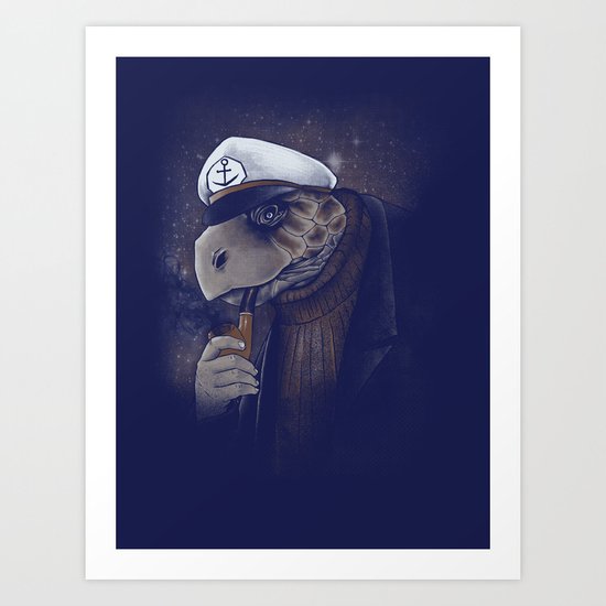 Turtlenecked Sea Captain Art Print