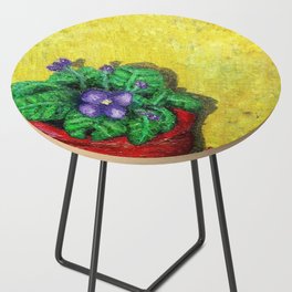 Purple Flowers in Oil Side Table