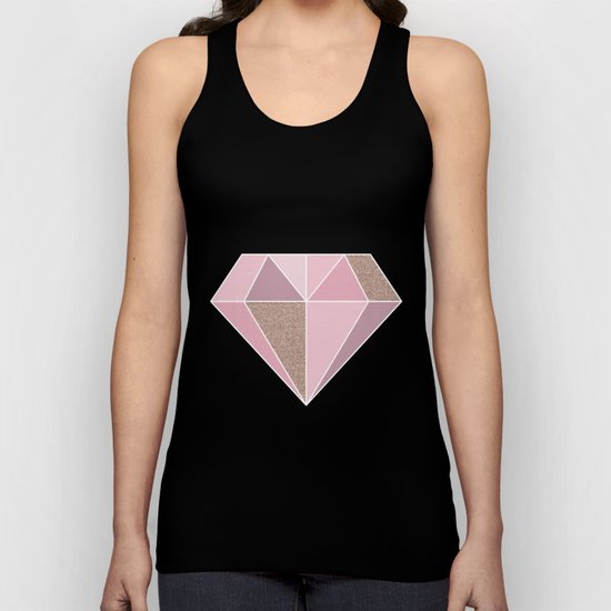 Shades of rose gold diamond Unisex Tank Top