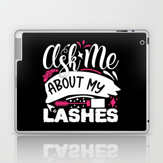 Ask Me About My Lashes Pretty Makeup Laptop & iPad Skin