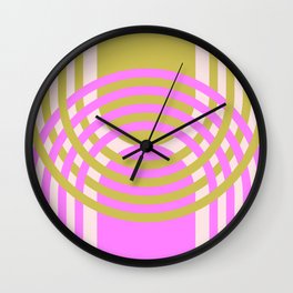 Arches Composition in Light Sage and Retro Pink Wall Clock