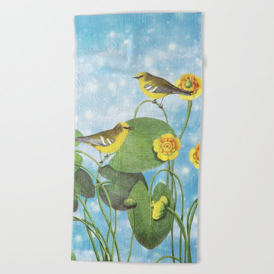 One Morning in the Water Lily Pond Beach Towel