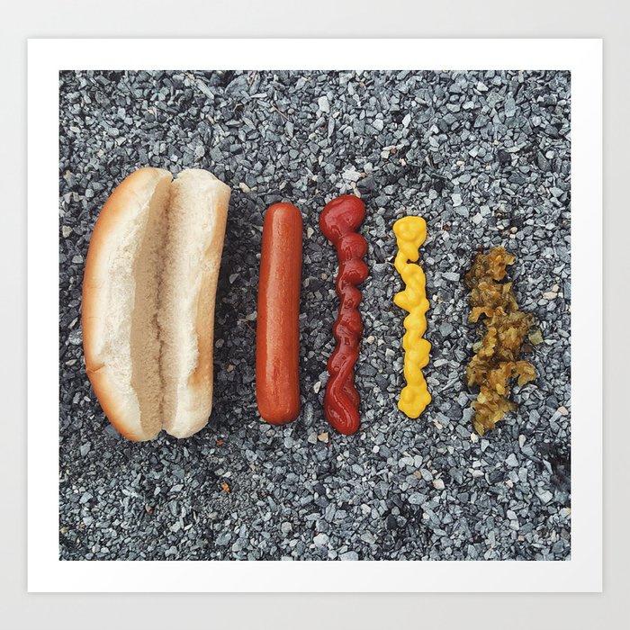 Deconstructed Hot Dog Art Print
