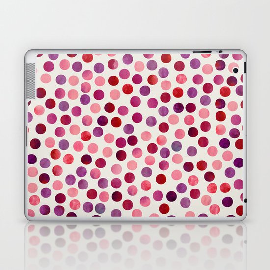 Watercolor Dots_Berry by zJacqueline and Garima Laptop & iPad Skin