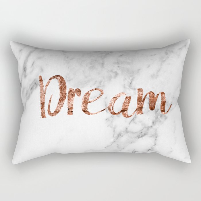Rose gold marble dream Rectangular Pillow