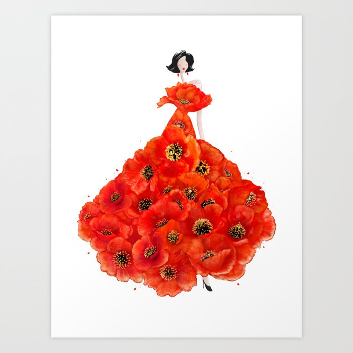 Fashion poppies Art Print
