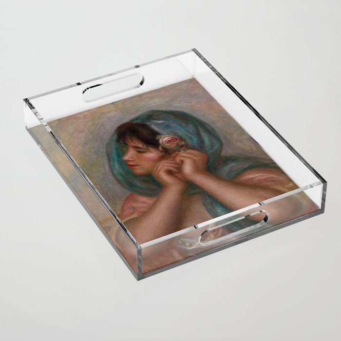 Young Woman Arranging Her Earring Acrylic Tray
