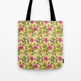Bed of Roses on Gold Tote Bag