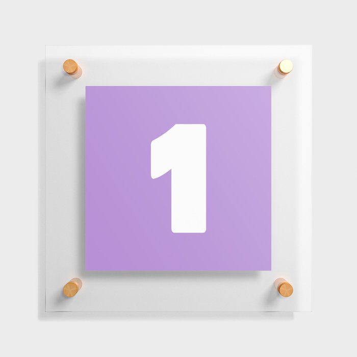 1 (White & Lavender Number) Floating Acrylic Print