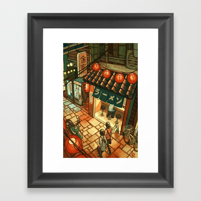 Ramen in the Alley Framed Art Print