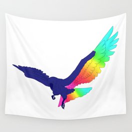 Rainbow Raven Wall Tapestry