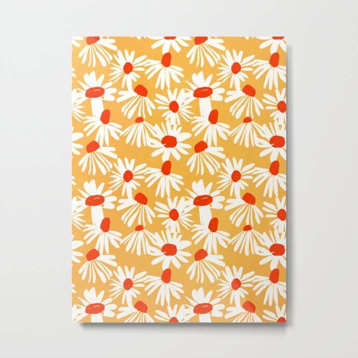 Summer Daisy: Tangerine Edition Metal Print